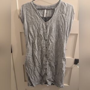 Kuhl Gray Button-Up V-Neck Dress Size Small